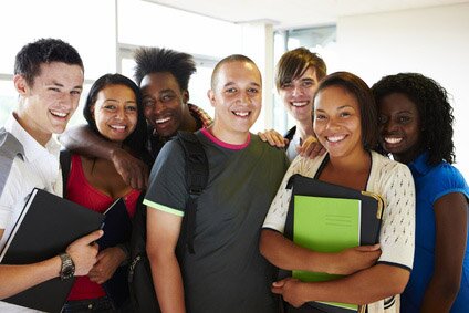 group of happy teens