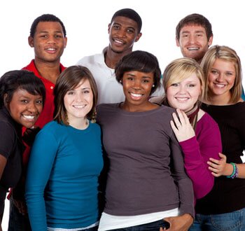 group of happy teens